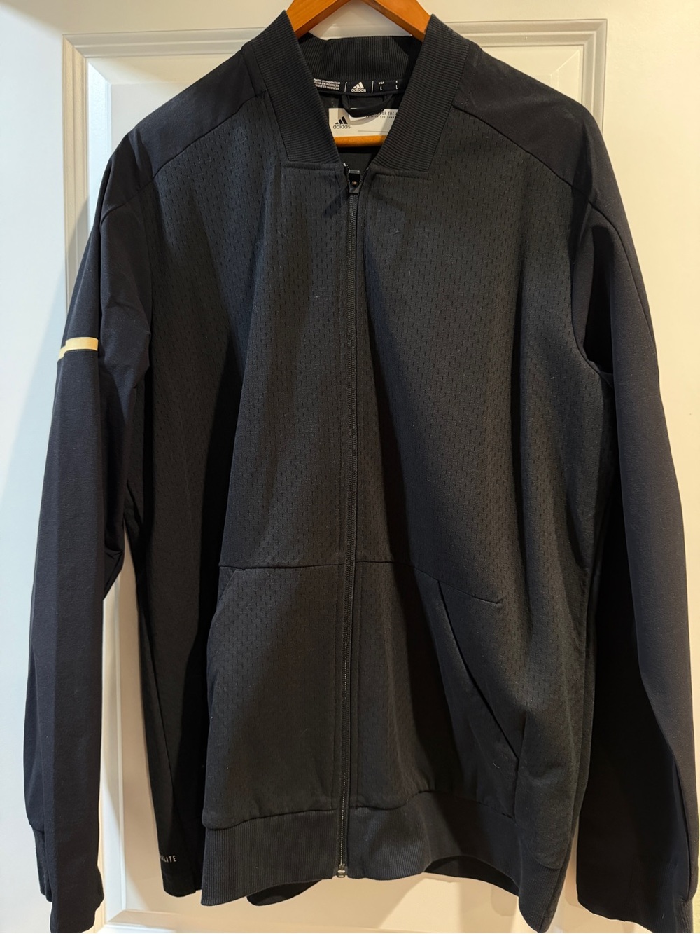adidas Men's Black Lightweight Full-Zip Jacket